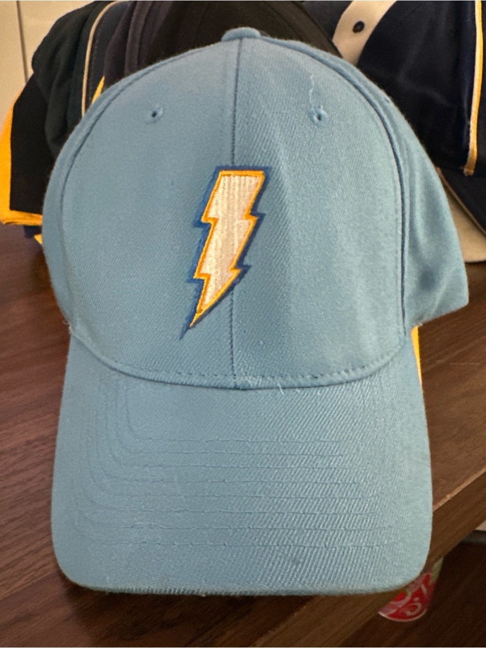 Y2K San Diego Chargers Light Blue Baseball Cap with Lightning Bolt Patch